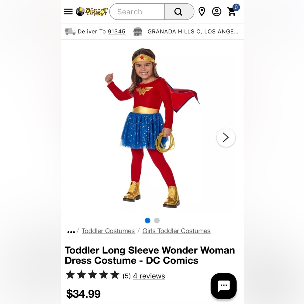 DC Comics Red and Blue Wonder Woman Toddler Dress